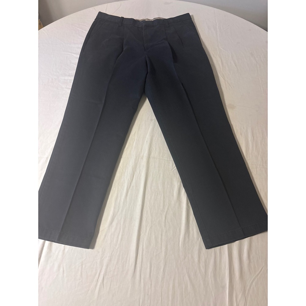Dockers Pleated Chino Pants Mens 38x32 Navy Blue‎  Classic Fit Trousers